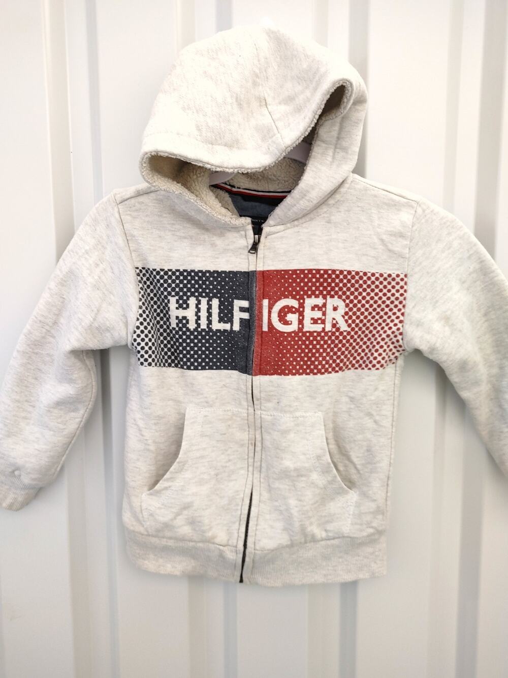 Tommy Hilfiger Hoodie Full Zip Statement Logo Kids Sz 6